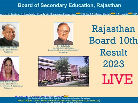 Rbse 10th Result 2023 Live Rajasthan Board 10th Result To Be Aanounced