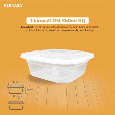 Jual Thinwall Dm 350ml Kotak Food Container Square Kotak Makan