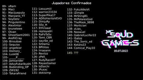 Skadestudios Mc Squid Games On Twitter Jugadores Confirmados Aqu