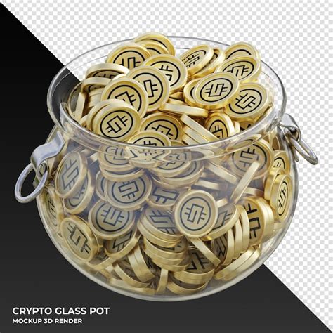 Premium PSD Stepn Gmt Crypto Coin Clear Glass Pot