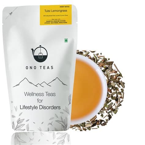 Ono Teas Tulsi Lemongrass Herbal Tea 50 Grams 25 Cups With Ram