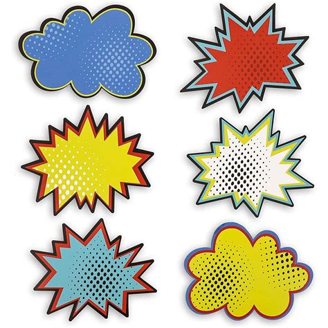 Buy 60 Pack Superhero Bulletin Board Decorations For Classroom Decor Comic Book Bubble Cutouts