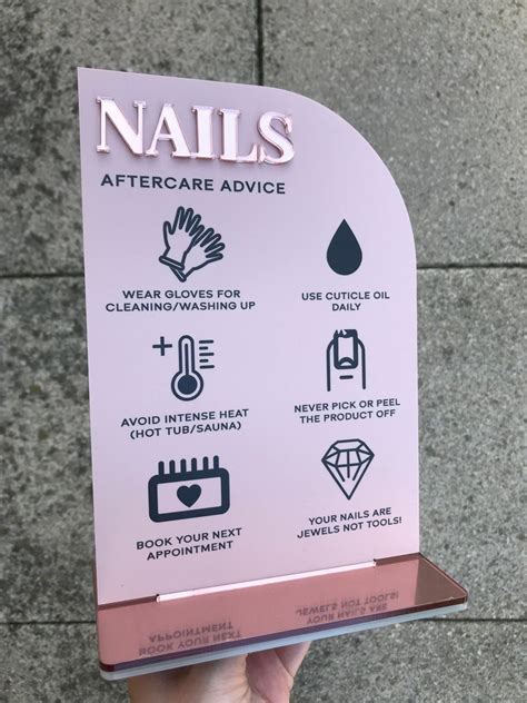 Nails Aftercare Acrylic Sign Beauty Sign Business Sign Etsy