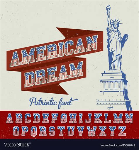 American dream patriotic font poster Royalty Free Vector