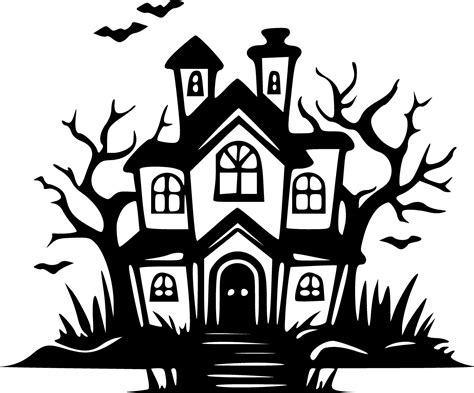 Haunted House Black And White Clipart