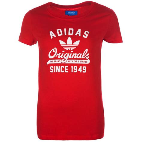 Ladies Women Adidas Originals Trefoil Red White Logo Gym Tee T Shirt Top 6 14 Adidas Tshirt