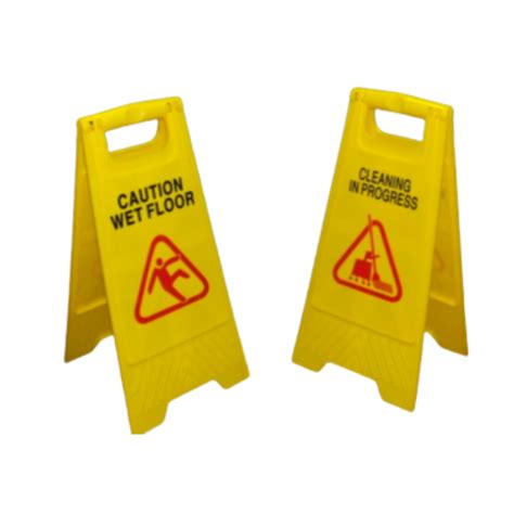 Yellow Plastic Folding Caution Cleaning Floor Sign