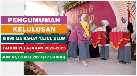 Cara Melihat Kelulusan Peserta Didik Ma Banat Tajul Ulum Brabo Tahun