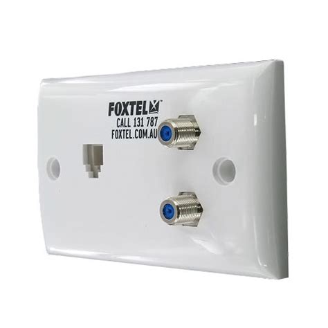 Dual F Type Rj12 Wall Plate For Antennaaerial Phone Line Suits