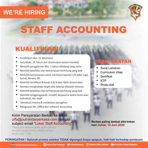 Loker Staff Accounting PT Putra Tidar Perkasa