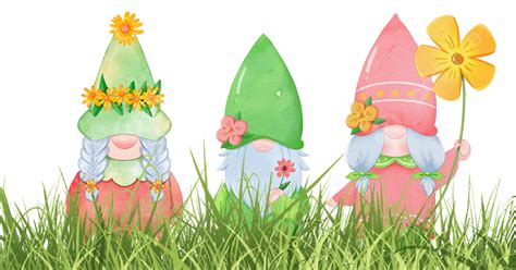 Spring Gnome Meadow Braids Spring Gnome Grass Png Transparent