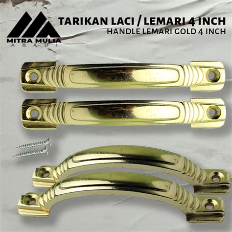 Tarikan Laci 4 Inci L Handle Lemari Gold 4 Lazada Indonesia