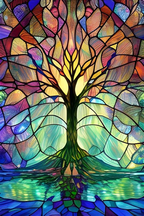 Stained Glass Tree by chance-two-designs | Glass window art, Stained ...