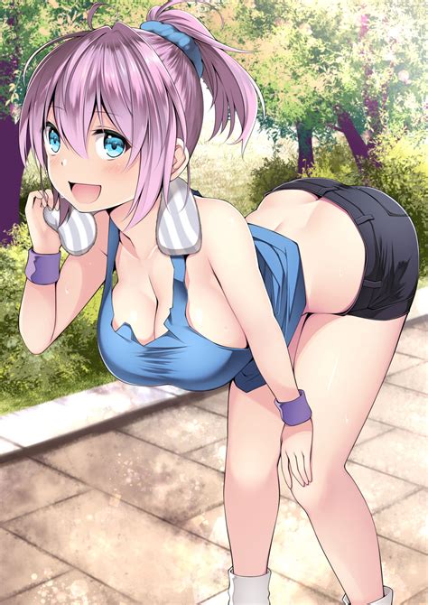 Rule 34 D Aoba Kantai Collection Ass Cleavage Bangs Black Shorts Blue Eyes Blue Scrunchie