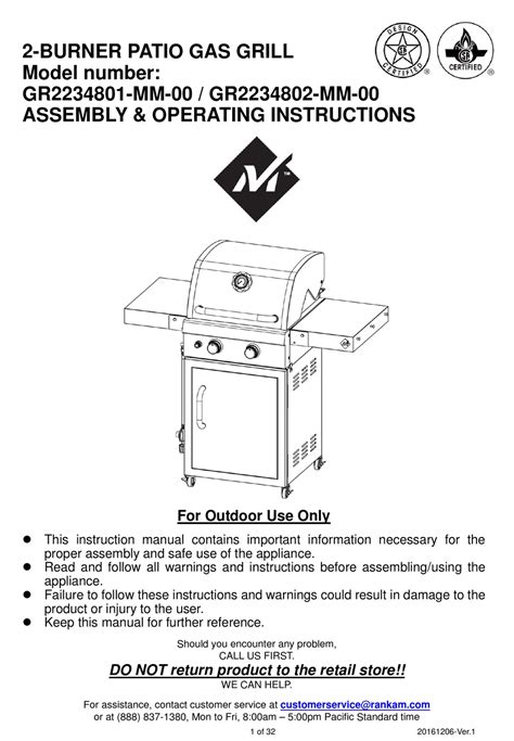 Rankam Gr2234801 Mm 00 Assembly And Operating Instructions Pdf Download Manualslib