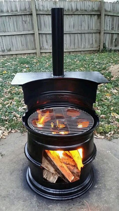 BBQ Garden Fire Made From Car Tire Rims Diy Fire Pit Ideas