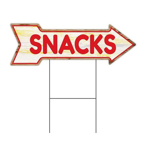 X In Corrugated Plastic Double Sided Arrow Sign Snacks