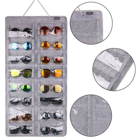 Cheap Sunglasses Display Hanging Bag Wall Pocket Storage Box Eyeglasses Stand Holder Glasses