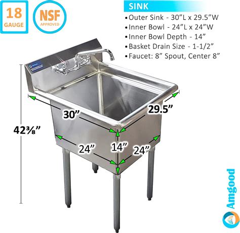 Buy Amgood Stainless Steel Prep Utility Sink Stainless Steel