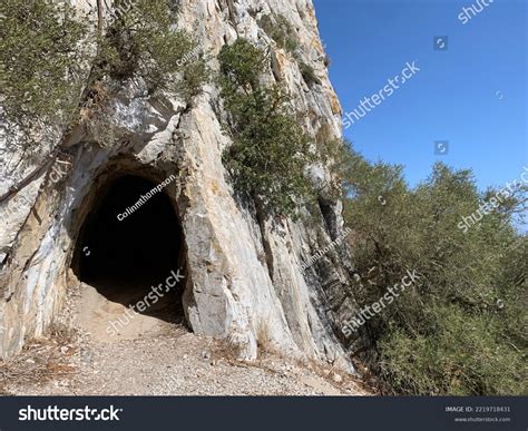 Tunnel Across Path Mediterranean Steps Gibraltar Stock Photo