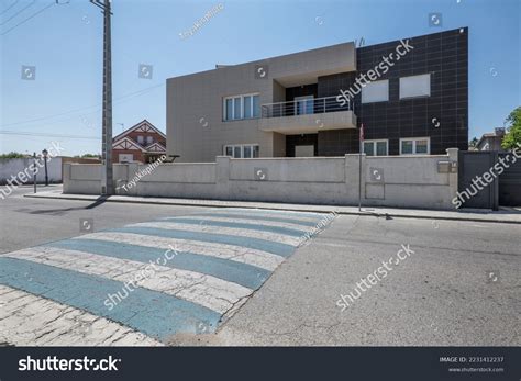 Town Street Zebra Crossing Elevation Background Stock Photo 2231412237 ...