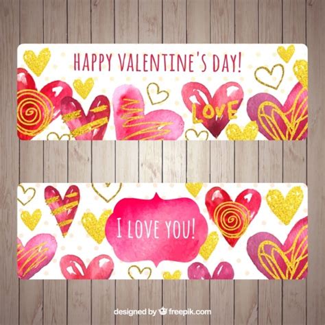 Banners Del Día De San Valentín Con Corazones Garabateados Vector Gratis