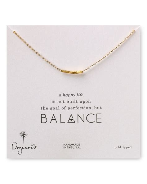 Dogeared Balance Hammered Bar Necklace 18 in Gold | Lyst