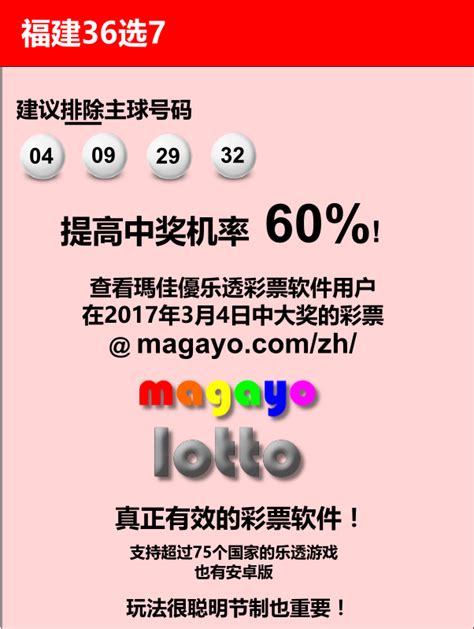 中国福建36选7彩票提示 Best Free Lotto Software