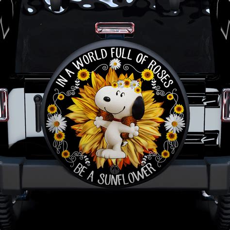 Sunflower Snoopy Car Spare Tire Covers T For Campers