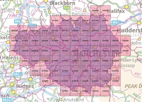 Greater Manchester Os Map Tiles Greater Manchester Os Maps Wigan