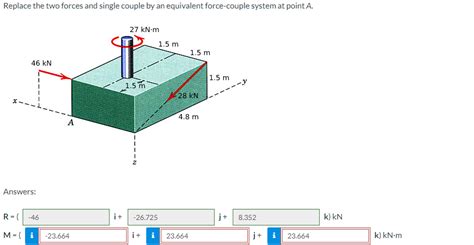 Solved Replace The Two Forces And Single Couple By An Chegg