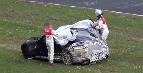 Audi Tt Rs Coupe Prototype Crashes At The Nurburgring Autoevolution