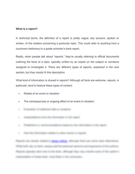 SOLUTION: What is a report - Studypool