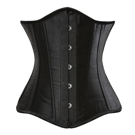 Spiral Steel Boned Underbust Corset Black Sexy Women S Bustier Lace Up