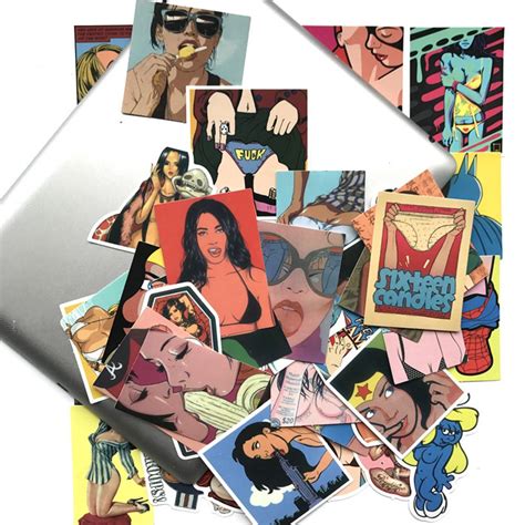 Buy 50pcs Lot Sexy Girl Vulgar Graffiti Stickers For Laptop Luggage Skateboard Motorcycle Car