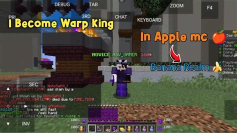 Killing Player In Apple Mc 🍎 Warp Pvp Banana Realm 🍌 Applemc Firemc