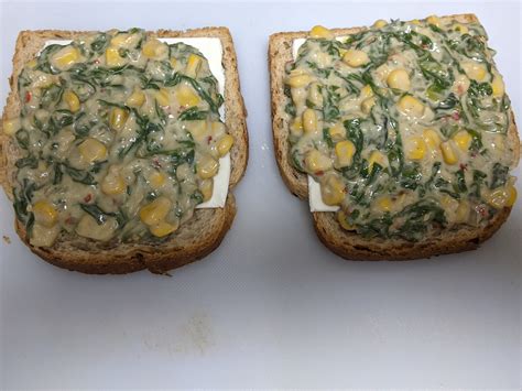 Homemade Cheesy Spinach And Corn Sandwich Recipe Chhaya S Food