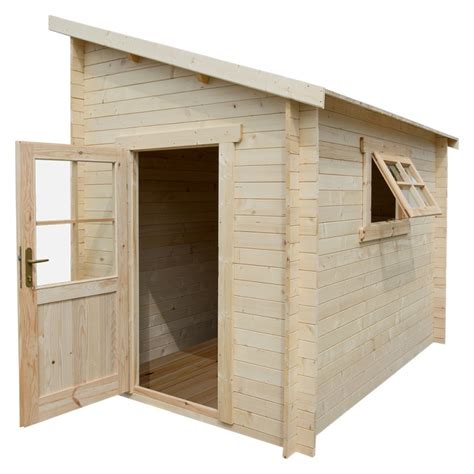 Abri adossé en bois massif 28mm brut 5 96m² Gardy Shelter