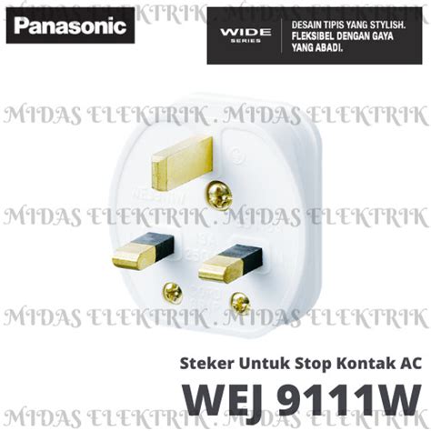 Jual Colokan Kaki 3 3P Steker Stop Kontak AC Panasonic WEJ 9111 Wide