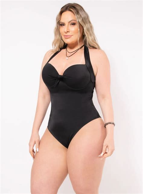 Maiô Plus Size Nó No Busto Recorte Nas Costas Best Size E Commerce