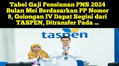 Tabel Gaji Pensiunan Pns Bulan Mei Berdasarkan Pp Nomor