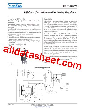 STR X6729 데이터시트 PDF Sanken electric