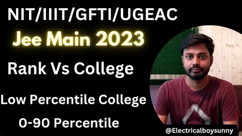 Nit Iiit Gfti Cutoff Rank Vs College Jee Mains Ugeac