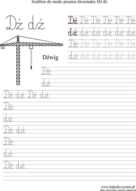 Nauka Pisania Dwuznaku D Szablon Do Druku Edukacyjne Bajki Do Czytania