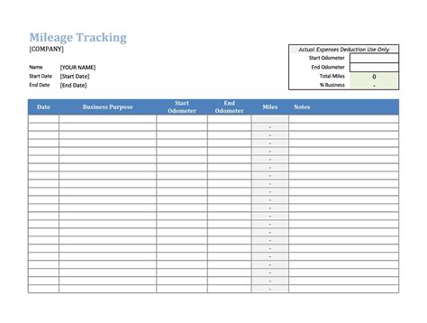 30 Printable Mileage Log Templates Free Template Lab