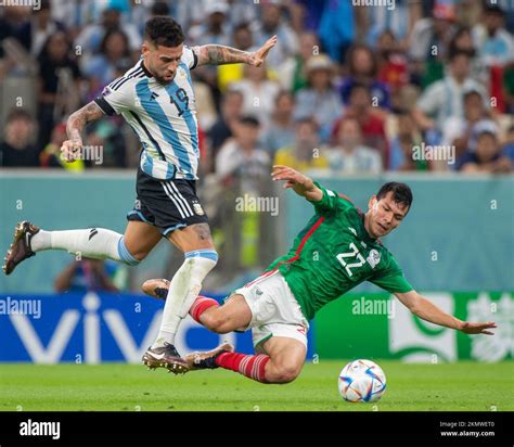 Hirving Lozano Of Mexico Fouled By Nicolas Otamendi Of Argentina During