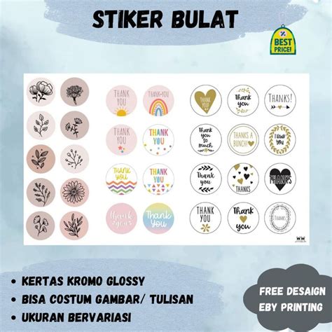 Jual Cetak Stiker Label Bulat Costum Label Logo Makanan Brand A3 Cromo