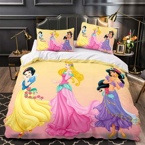 3 Piece Bedding Set Cartoon Princess Series Quilt Cover 3d Digital