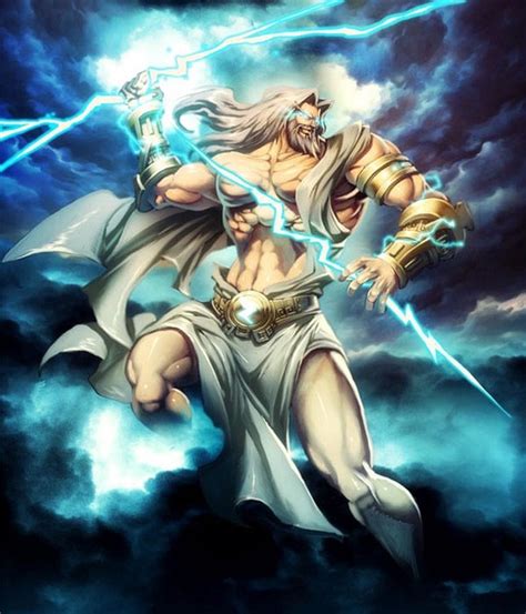 Zeus King Of Gods Thunder Bolt Greek Mythology Art By