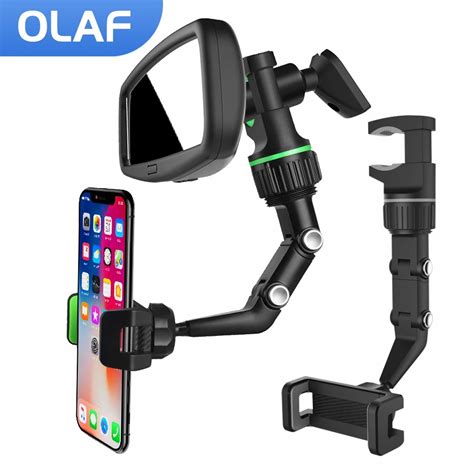 Olaf Car Phone Holder Multifunctional 360° Rotatable Review Mirror Seat